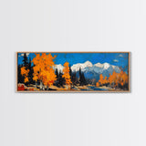 Fall In The Mountains - Vintage Landscape Painting Print - Fall Wall Art - Autumn Centerpiece - Beautiful Fall Wall Art - Canvas Art Print
