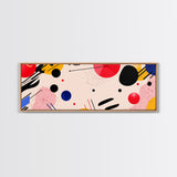 Retro 1990s Inspired Wall Art, Framed Canvas Print, Pink and Cerise Geometric Shapes, Boho Abstract Art, Modern Art / Home Decor
