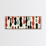 Mid Century Modern Wall Art Framed Canvas - Rain Drops - Panoramic Modern Wall Art Print - Above Bed or Above Sofa Wall Art, Modern Art