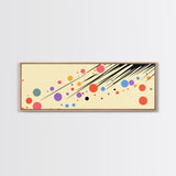 Polka Dots On Cream Background, Framed Canvas Print, Panoramic Wall Art, Modern Home Decor, Boho Style Above Bed Wall Art