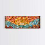Panoramic Art Print - Sunset Mosaic Canvas Print - Wood Framed Wall Art - Horizontal Abstract Art - Large Wide Wall Art - Above Bed Decor Framed Canvas