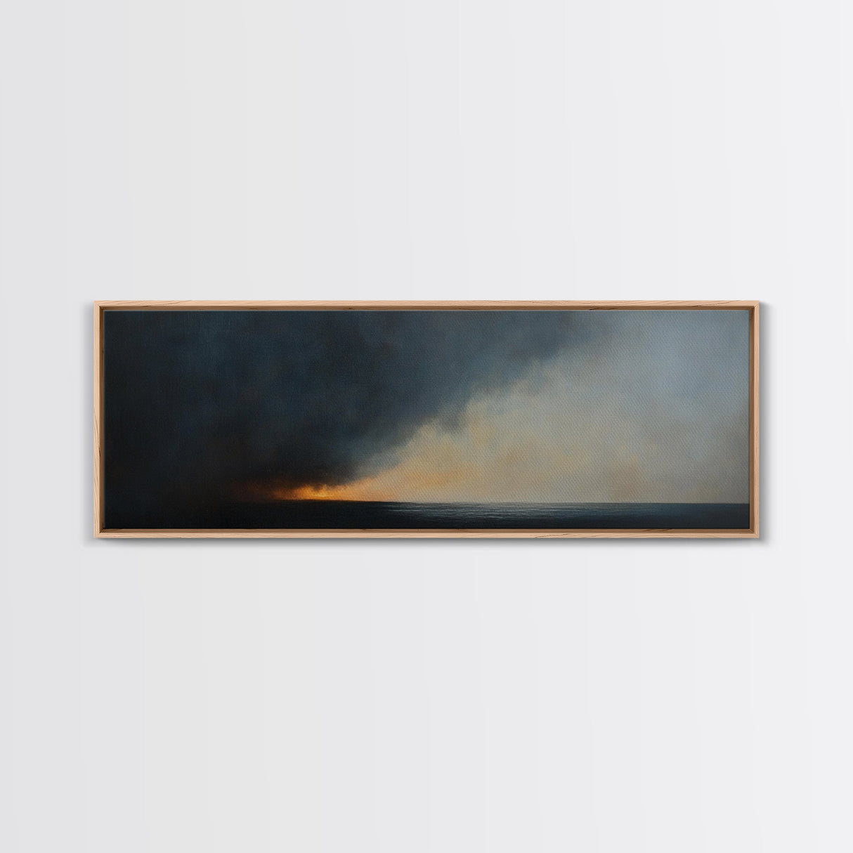Storm Clouds Rolling In - Framed Canvas Print - Dark and Moody Landscape Painting - Seascape Painting - Ocean Art - Nautical Decor