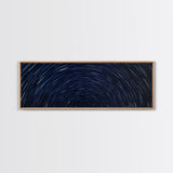 Spiral Of Stars Framed Canvas Print, Timelapse Photography Style Print, Oversized Living Room Decor
