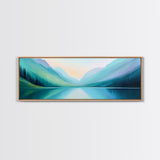 Emerald Green Landscape Painting Print, Framed Canvas Print, Original Artwork, Oil Painting Print, Landscape Wall Art, Panoramic Landscape