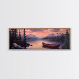 Sunset Over The Mountains, Subdued Landscape Painting, Calm and Serene Landscape Art, Oil Painting Print, Lake House Wall Art