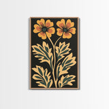 Beautiful Boho Wild Flower Wall Art Canvas Print, Framed Canvas Wall Art Botanical Print Boho Minimalist Home Decor For Living Room