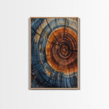 Rustic Home Decor Tree Ring Print, Wood Frame Art, Canvas Print, Abstract Minimalist Modern Farmhouse Wall Art, Living Room Decor