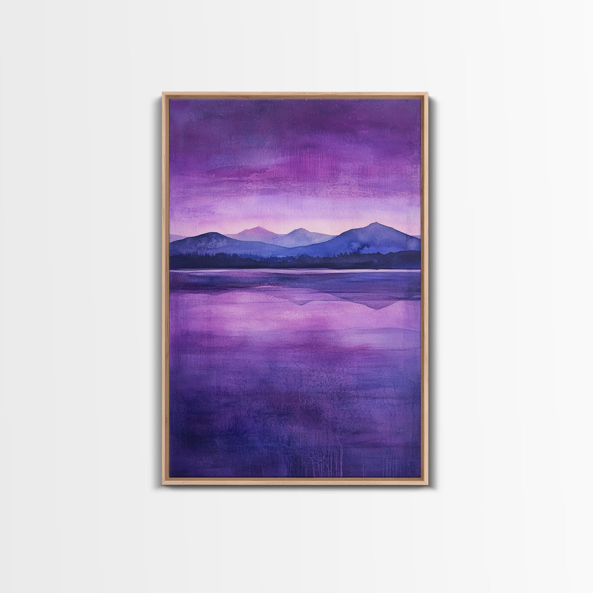 Purple and Lavender Landscape Painting Print, Reflections, Original Watercolor Painting Print, Custom Painting, Living Room Wall Art