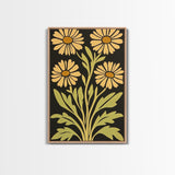 Mid-Century Modern Abstract Flowers, Framed Canvas Print, Style 2