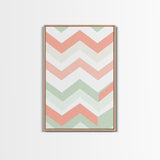 Watercolor Abstract Chevrons Art Print, Framed Canvas Print, Abstract Art Print, Modern Abstract, MCM, Midcentury Modern Decor
