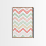 Chevron Zig Zag Pastel Wall Art, Geometric Wood Framed Wall Art, Decorative Wall Accent, Mosaic Wall Decor, Boho Art