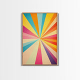 Raspberry Pink, Mikado Yellow, Cerulean and Orange Peel Wall Art, Boho Mid Century Modern Home Decor, Minimalist Canvas Print