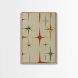 Mid Century Modern Atomic Starburst Retro Wall Art - Atomic Decor - Canvas Print - 50s Style Wall Art - MCM Mid Century Modern Art