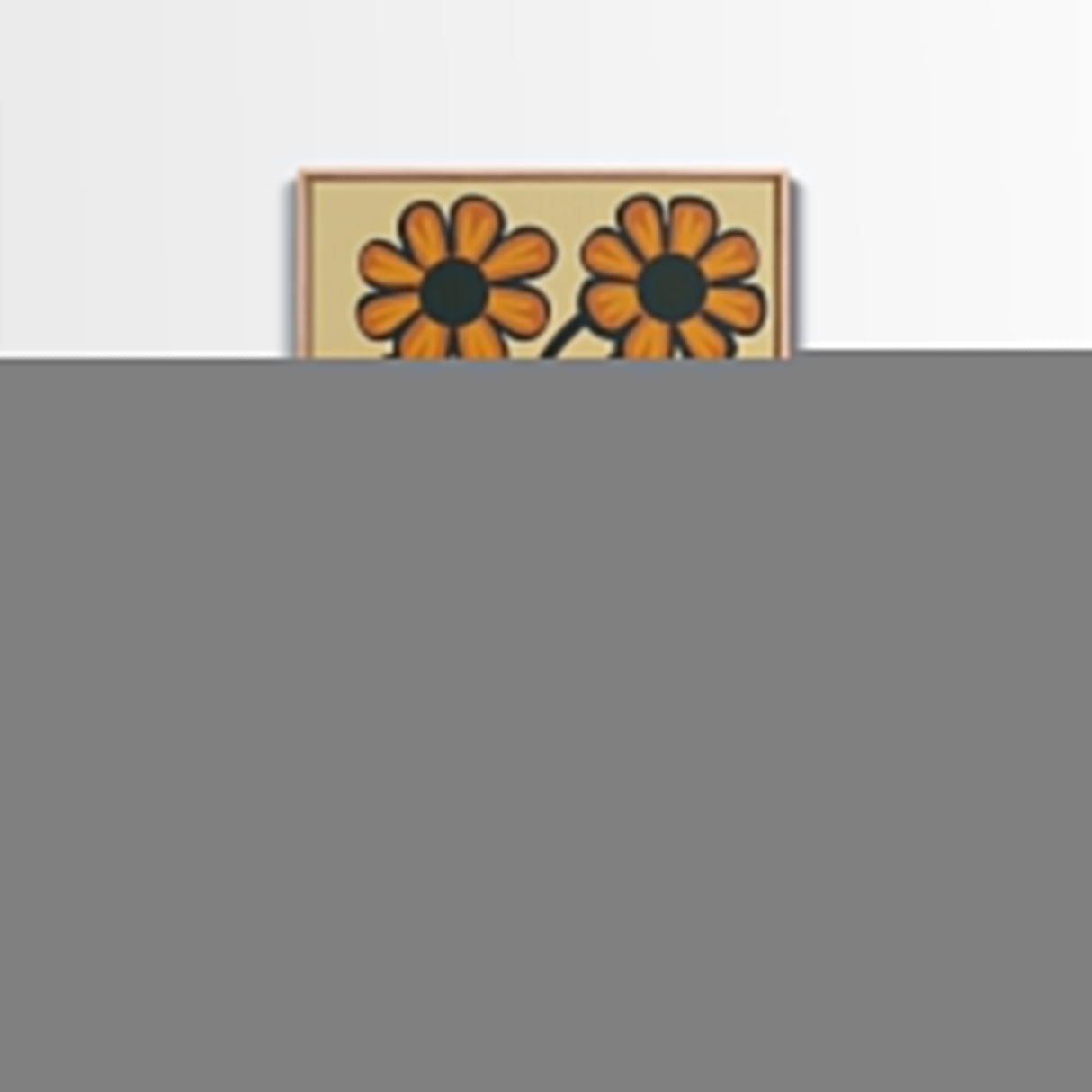 Boho Flower Print Framed Canvas Wall Art Abstract Floral Prints Botanical Minimalist Modern Art Living Room Wall Art Above Bed Decor