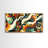 Surrealist Abstract Art, Framed Canvas Print, Kitsch Decor, Boho Style Eclectic Home Decor