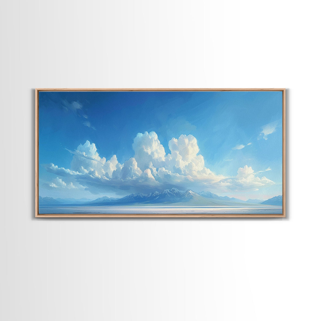 The Salt Flats, Framed Canvas Print, Panoramic Oil Painting Print, Beautiful Home Decor, Living Room Wall Art