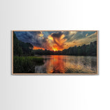 The Ozarks, Framed Canvas Print, Panoramic Photography Style Wall Art, Lake House Decor