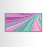 Pink Blush and Turquoise Abstract MCM Style Wall Art Framed Canvas Print, Trendy Preppy Wall Decor, Mid-Century Modern Abstract Decor