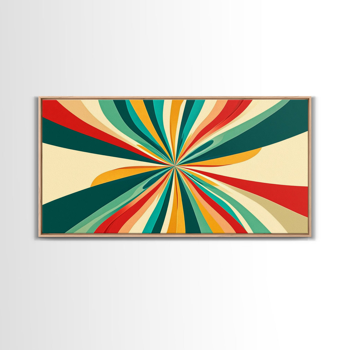 Large Mid-Century Canvas Print Wall Art For Living Room - Framed Canvas Art - MCM Modern Abstract Painting Geometric Wall Art