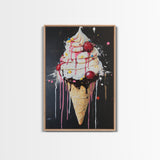 Ice Cream Shop Wall Art, Abstract Still Life Of Ice Cream, Food Review Wall Art, Kitchen Home Decor, Kitchen Art