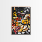 Retro Kitchen Wall Art Framed Canvas Print, Kitchen Painting, Dining Room Decor, Wedding Gift Idea, Rustic Farmhouse Home Decor
