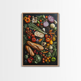 Retro Food Wall Art Canvas Print, Kitchen Decor, Kitchen Painting, Dining Room Painting, Modern Farmhouse Wall Art