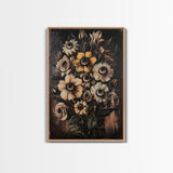 Macabre Halloween Decor, Creepy Flowers With Eyes Canvas Print, Dark Academia Wall Art, Surreal Spooky Gothic Decor, Witchy Art