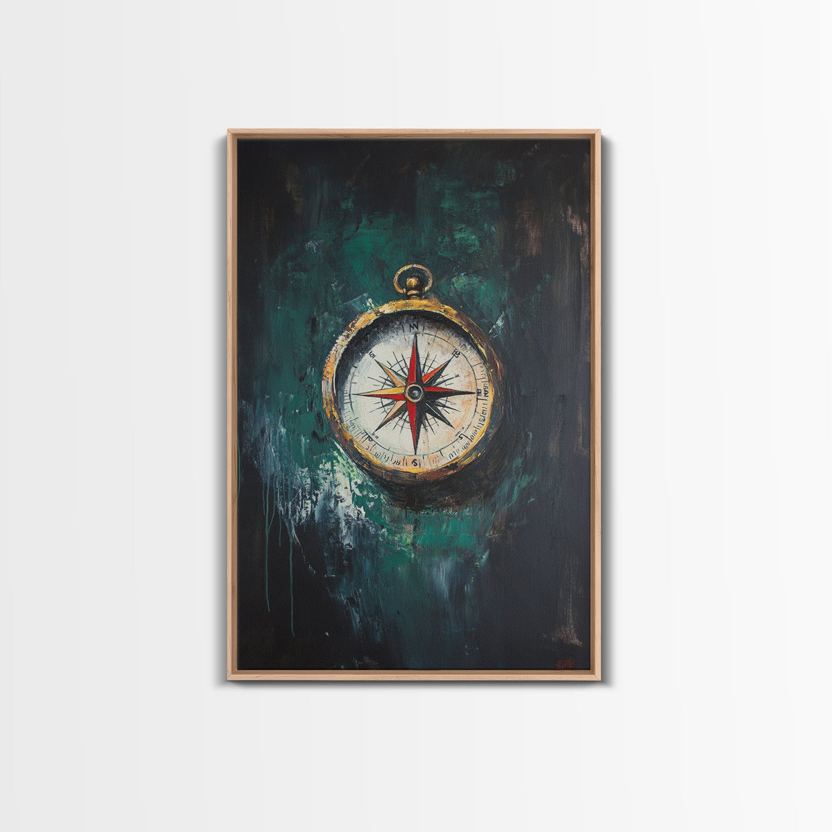 Nautical Nursery Compass Wall Art Framed Canvas Print, Travel Gift Idea, Vacation Gift Home Decor, Giclee Art Print, Going Away Gift