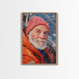 Fisherman Painting Canvas Print, Fisher Decor, Fisherman Wall Art, Oil Painting Of a Fisherman Canvas Print, Alaskan Wall Art