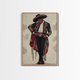 The Matador Oil Painting Canvas Print, Chicano Wall Art, Mexicano Decor, Mexican Inspired Wall Art