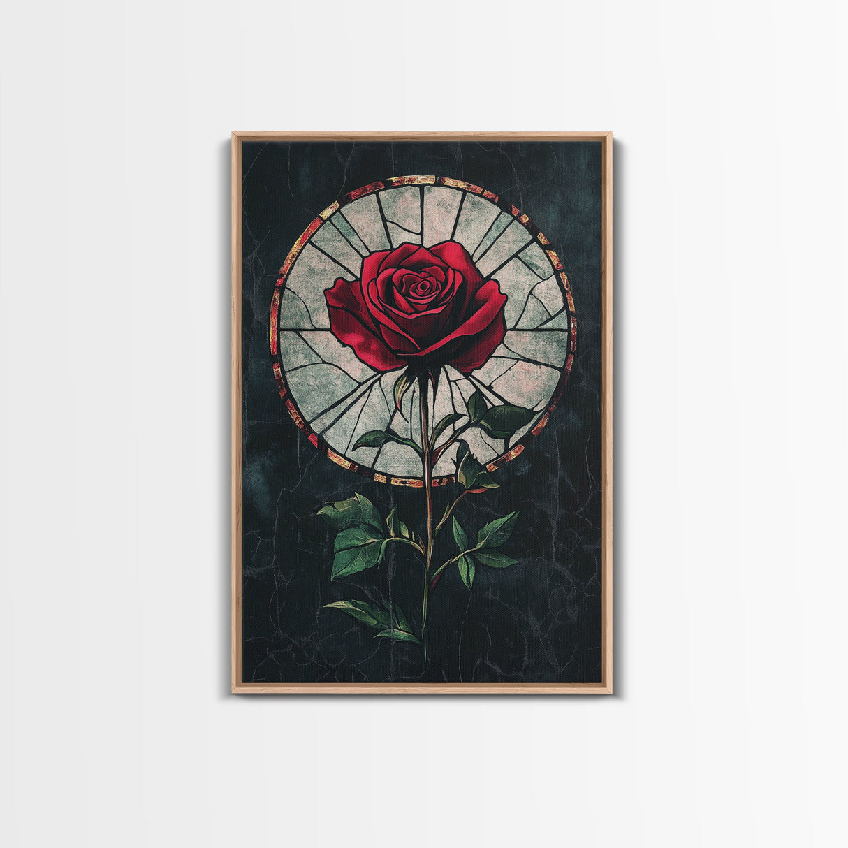 Rose Painting Print, Wood Framed Canvas Print, Beautiful Rose Painting Abstract Wall Art, Minimalist Floral Decor, Flowers Print, Floral Wall Art