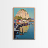 Morro Bay, Framed Canvas Print, Painting Morro Bay California, California Home Decor, Painting of Morro Bay Wall Art Canvas Print