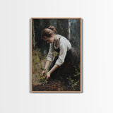 The Woman in The Garden Painting Print, Coquette Style Wall Art, Vintage Garden Print, Canvas Print, Canvas Wall Art, Abstract Whimsical Wall Art