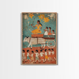 19th Century Folk Art Canvas Print, Rustic Home Decor, Chicano Wall Art, Rustic Farmhouse Painting, Minimalist Decor