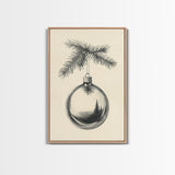 Christmas Tree Ornament Canvas Print, Retro Home Decor, Boho Christmas