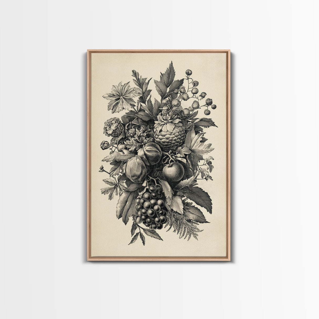 Vintage Christmas Wall Art Canvas Print - Framed Canvas - Minimalist Christmas Art - Boho Christmas Art - Rustic Christmas Art