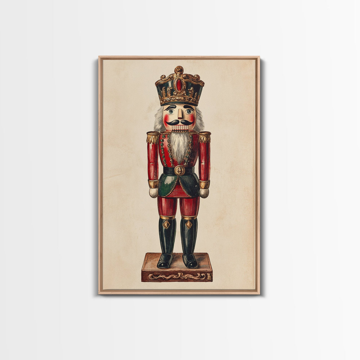 Sketch of a Nutcracker Canvas Print - Framed Canvas - Minimalist Christmas Art - Boho Christmas Art - Rustic Christmas Art