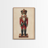 Sketch of a Nutcracker Canvas Print - Framed Canvas - Minimalist Christmas Art - Boho Christmas Art - Rustic Christmas Art