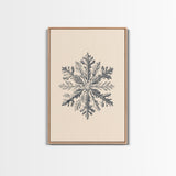 Snowflake Canvas Print - Framed Canvas - Minimalist Christmas Art - Boho Christmas Art - Rustic Christmas Art - Winter Decor - Winter Art