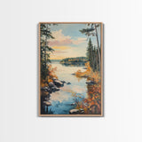 Acadia National Park Oil Painting Print, Maine Oil Painting, Nautical Coastal Decor, National Park Art, Landscape Painting, Cabin Decor