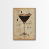 Espresso Martini Wall Art Canvas Print, Cocktail Painting, Cocktail Decor, Bar Decor, Home Bar Wall Art, Kitchen Wall Art