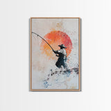 Fisherman Gift Idea, Fisherman Painting Print, Retro Wabi Sabi Fisherman Painting, Gift For Fisher, Fishing Gift, Gift For Dad