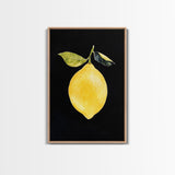 Lemon Oil Painting Print, Vintage Still Life of a Lemon, Antique Fruit Art Print, Still Life Wall Art, Lemon Painting, Framed Canvas Print
