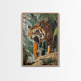 Retro Tiger Painting Canvas Print, Animal Print, Wall Art Home Decor, Tiger Wall Art