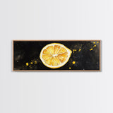 Panoramic Lemon painting Print, Food Kitchen Wall Art, Dining Room Decor, Horizontal Wall Art, Lemon Art, Lemon Home Decor, Kitchen Painting
