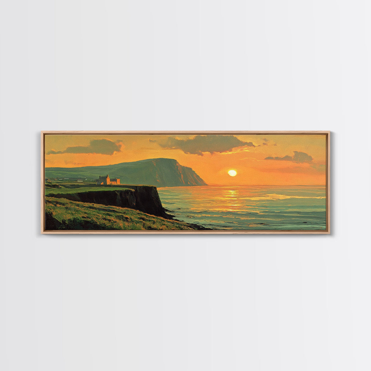 Ireland Painting Print Cliffs of Moher, Framed Canvas Print, Wood Framed Wall Art, Ireland Painting, Ireland Decor, Art of Ireland