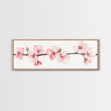 Panoramic Cherry Blossoms Painting Print - Oil Painting Canvas Print of Cherry Blossoms - Elegant Japanese Cherry Blossoms Painting