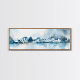 Horizontal Painting Print of Nantucket, Framed Canvas, Nautical Decor, Seascape landscape painting, Panoramic Nantucket Wall Art