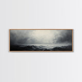 A storm rolls in over the ocean, framed canvas print - wood framed wall art - seascape painting - ocean painting