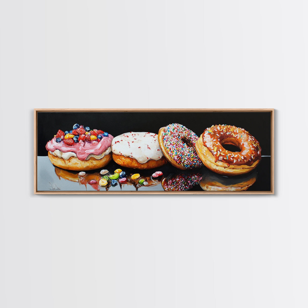Renaissance Style Painting Of Some Donuts, Framed Canvas Print, Bakery Decor, Bakery Wall Art, Donut Shop Wall Art, Funny Renaissance Art